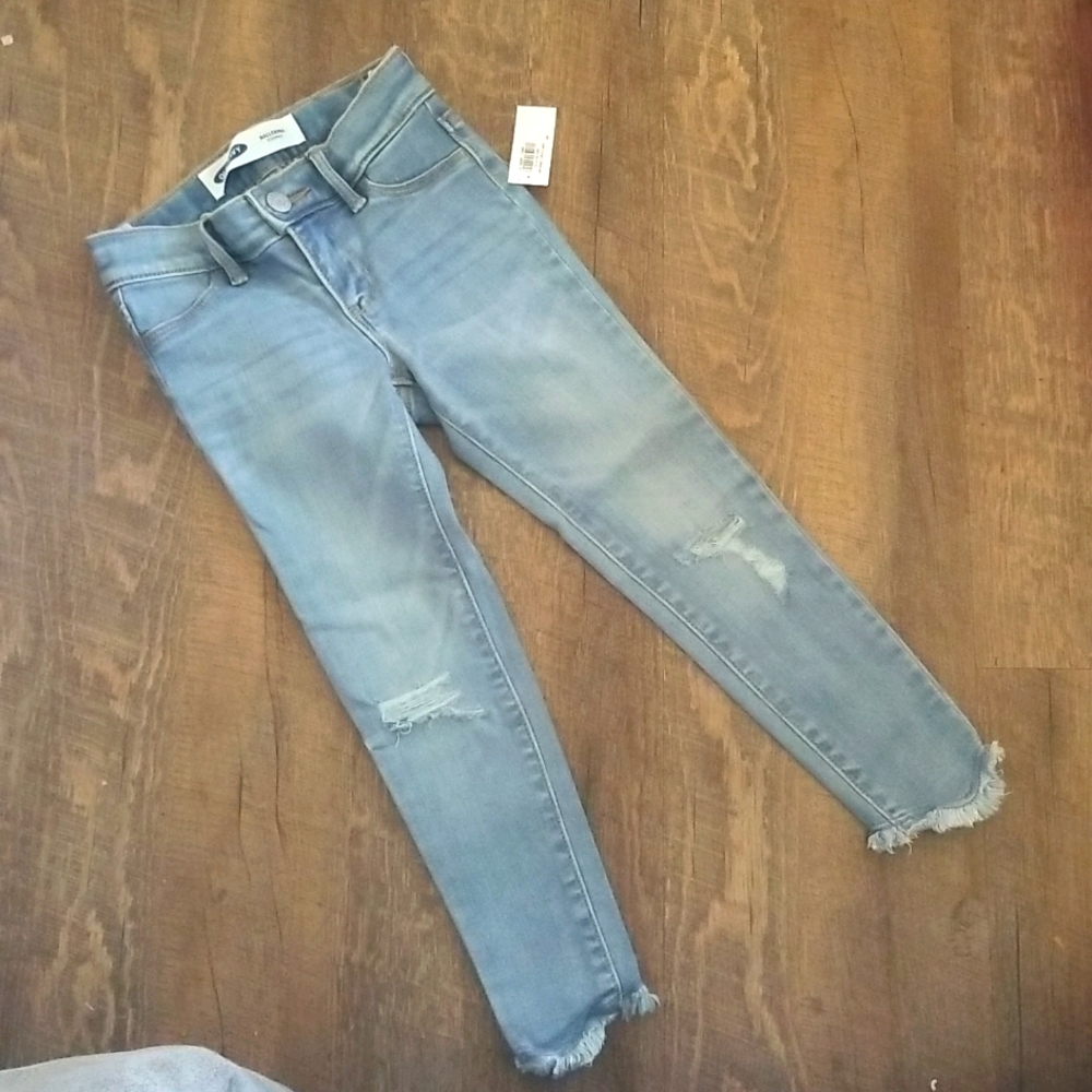 Old Navy Girls Ballerina Jeggings Jeans Adjustable Waist Size 5 NEW
